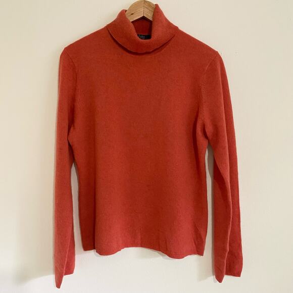 Folio Sweaters - Vintage Folio Cashmere Classic Turtleneck Sweater Coral L